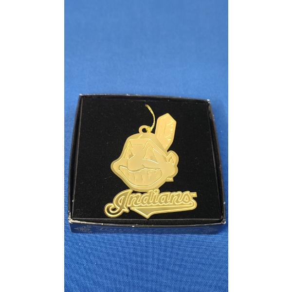 22KT Gold Plated Metal Chief Wahoo Cleveland Indians Hanging Ornament 