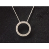 Image 2 : Beautiful 14K White Gold Eternity Circle Necklace - 16" TW: 3.7g