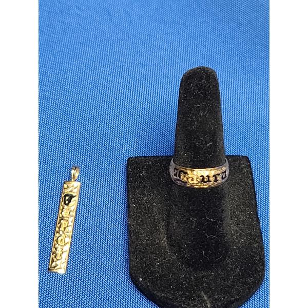 14K Gold Personalized Hawaiian Ring - Size 5 & 14K Gold Personalized Hawaiian Pendant - Total Weight