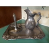 Image 1 : Metal Kitchen Decor - Aluminum Pitcher Tray & Candle Holder Mint All