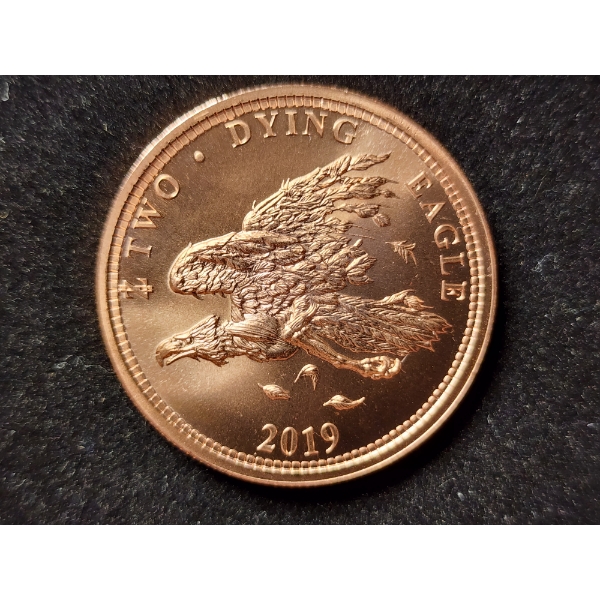 2019 Zombucks "Two Dying Eagle" 1 Oz Copper Round