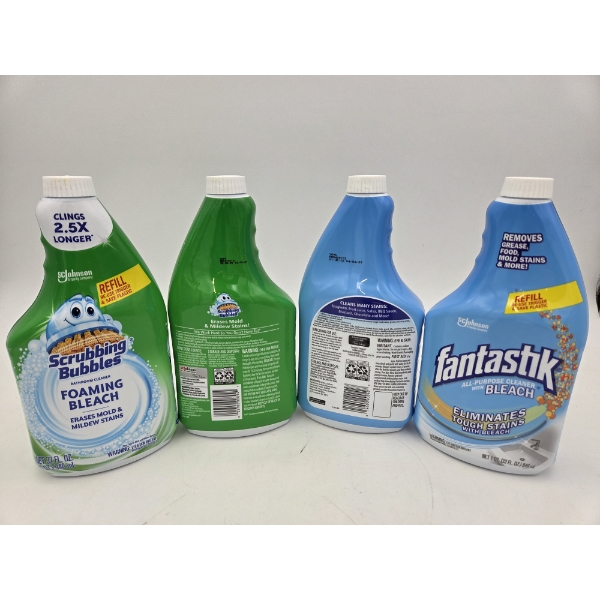 Two 32oz Fantastik, & Two 32oz Scrubbing Bubbles Bleach Cleaner