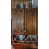 Image 1 : Wooden Two Door Wall Cabinet - DVDs CDs Storage Includes All Contents Shown