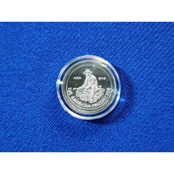 RARE Rising Sun "The American Prospector" 1 Gram .999 Fine Silver Round in Capsule 