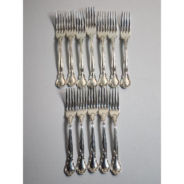 x12 Gorham Chantilly Sterling Silver Forks Total Weight: 566.8g