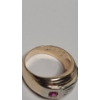 Image 5 : Men's Vintage 14K Yellow Gold Signet Style Ring With Diamonds And Rubies - Size 10 - Weight: 11.5g