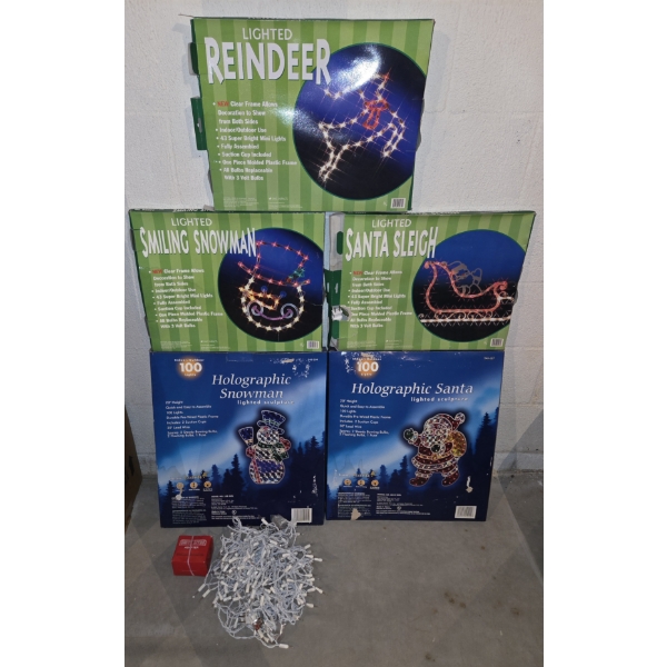 *Pick Up At Mantua Home-No Shipping Available* Large Like New Lighted Window Decor & White String Li