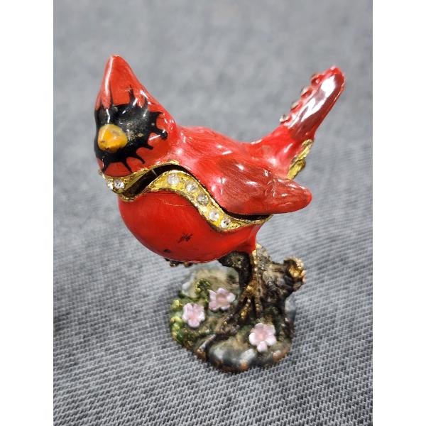 Unique Cardinal Bird Trinket Jewelry Box 