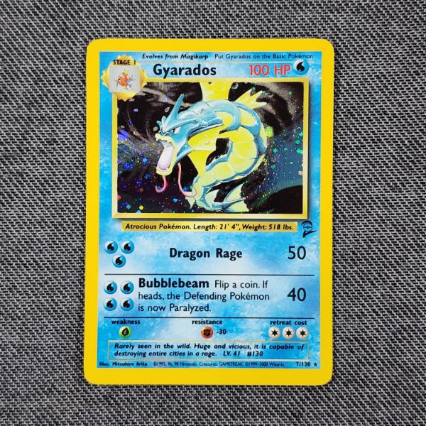 Gyarados 7/130 Holo Rare Vintage Base Set 2 Pokemon Trading Card