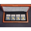 Image 1 : Nice Wooden Display Collection Box Ft. Four Anacs PR70 DCAM Presidential Dollar - First Day of Issue