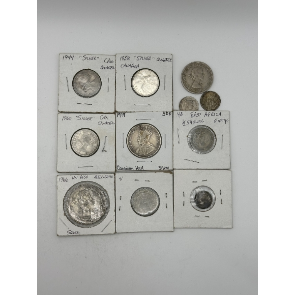 Assorted Foreign Currency - Mostly Silver - Total Actual Silver Weight 0.9415oz