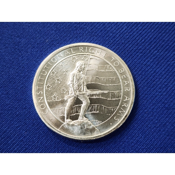 Constitutional Right to Bear Arms - 2nd Amendment - One Troy Ounce .999 Fine Silver Round