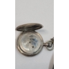 Image 12 : Silver Locle Swiss Pocket Watch With Hunter Case, Chain, Money Clip & Key - Weight: 117.7g