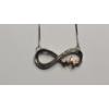 Image 3 : Women's 19" Sterling Silver Heartbeat Necklace With 10K Gold Accent & Diamonds - Weight: 2.9g