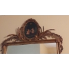 Image 2 : Superb VINTAGE Ornate Victorian Mirror With Carved Oak Leaves & Cherubic Oval Portraiture