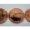Image 3 : 3 - 1 AVDP Ounce .999 Fine Copper Rounds: 9/11, Colt 45, & M16 Rifle Designs (3 oz Total) Mint Cond.
