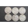Image 1 : (6) Assorted Years/Mint Marks U.S 90% Silver Walking Liberty Half Dollars - Face Value: $3.00