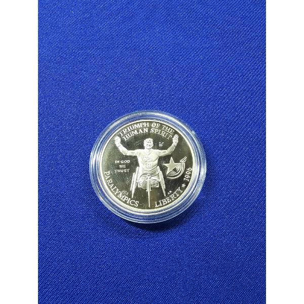 1996- P U.S. Olympics - Atlanta Centennial Olympic Games, Paralympic Uncirculated Silver Dollar 