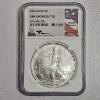 Image 1 : GRADED SILVER!!! NGC Gem Unc. 2005 U.S. Eagle 1oz. 99.9% Pure Silver Coin with Mercanti Signed Label