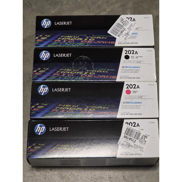 Four Brand New HP Laser Jet Ink Cartridges 202A