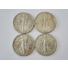 Image 1 : Four Assorted Years 90% Silver Walking Liberty Half Dollars - FV: $2.00