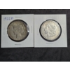 Image 1 : Lot of 2 Coins - 1922D Silver Peace Dollar & 1921 Morgan Silver Dollar