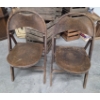 Image 1 : Matching Pair Of Solid Wood 14.5''x33'' Dark Finish Retro Folding Chairs 
