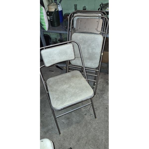 PICKUP IN CANTON -  4 Ft Vintage Folding Card Table & 4 Chairs - Excellent Condition - See Pics