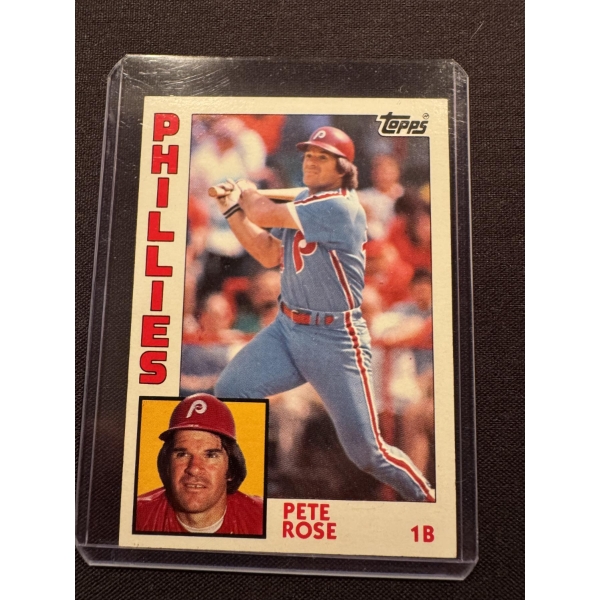 1984 Topps Pete Rose Baseball Card - Mint Condition In Protective Holder - Mint Condition