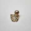 Image 1 : 14K Yellow Gold Basketball & Hoop Pendant - Total Weight: 1.0g