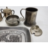 Image 4 : Lot of Vintage Assorted & Mixed Metal Trays, Cups, Glassware