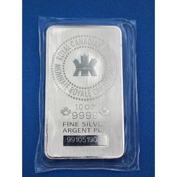 The Royal Canadian Mint 10 oz .9999 Fine Silver Bar - In Sealed Package