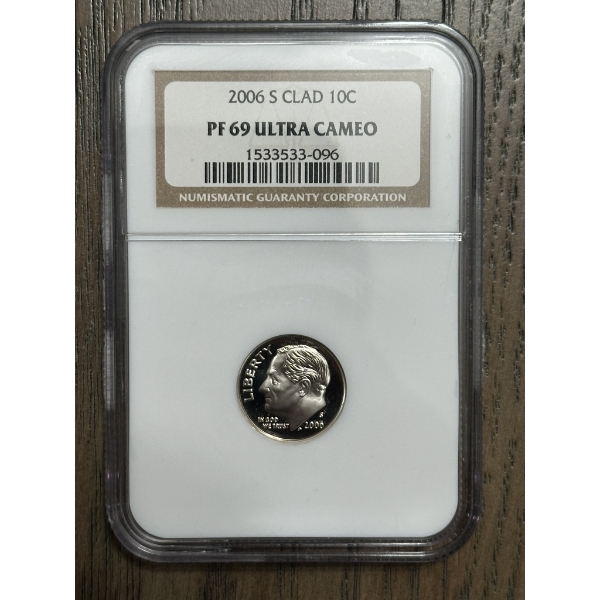 NGC PF69 Ultra Cameo 2006-S Clad Roosevelt Dime
