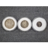 Image 1 : Three United States 90% Silver Coins in Protective Capsules ~ $0.85 Face Value ~ 