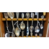Image 3 : 1st Of Two:  24 Silver Plate Collector Spoons In Walnut Display Case - A Superb Value & Great Collec