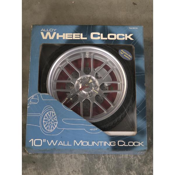 New In Box- 10'' Alloy Wheel Wall Clock