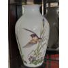 Image 2 : 11 1/2"  Porcelain Bluebird On Thrush Vase - Design Continues Completely Around Both Sides Perfect