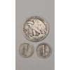 Image 5 : U.S 1937 Walking Liberty 90% Silver Half Dollar & 1939, 1941 90% Silver Mercury Dimes - FV: $0.70