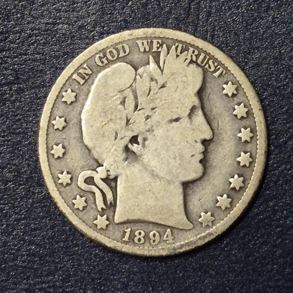1894 Barber (Liberty Head) 90% Silver Half Dollar 