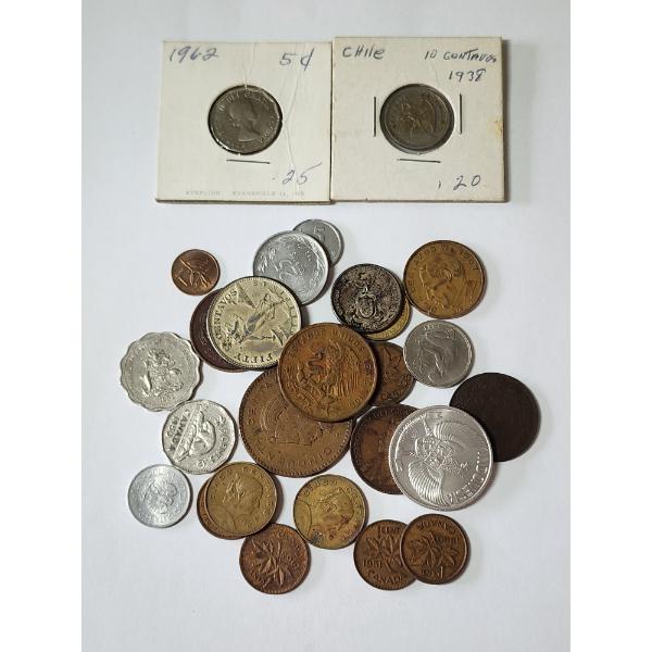 Nice Assortment of Foreign World Coins - Canada, Mexico, Germany - See Photos! 