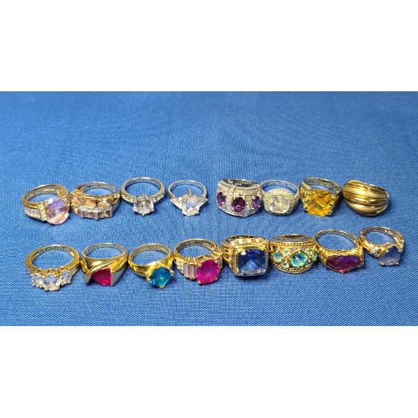 Assorted Costume Rings - Mostly Size 6