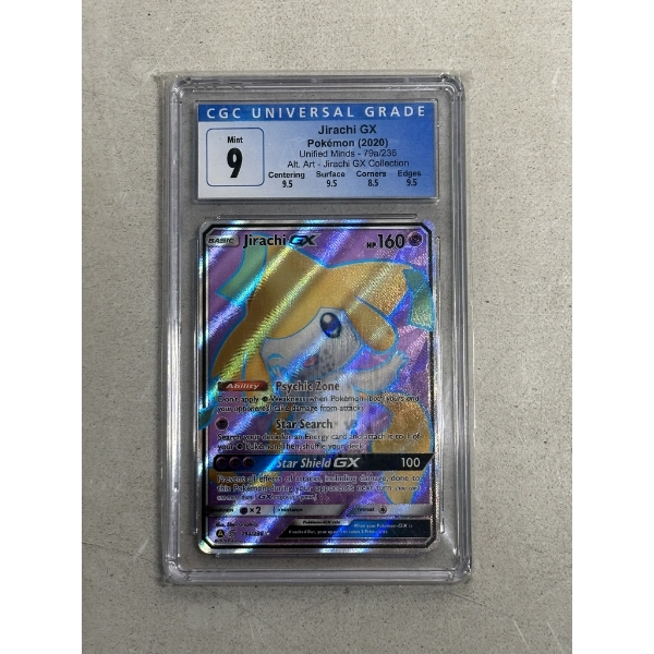 CGC 9 - 2020 Pokemon Jirachi GX Unified Minds Set 79a/236 - Alt Art - Jirachi GX Collection