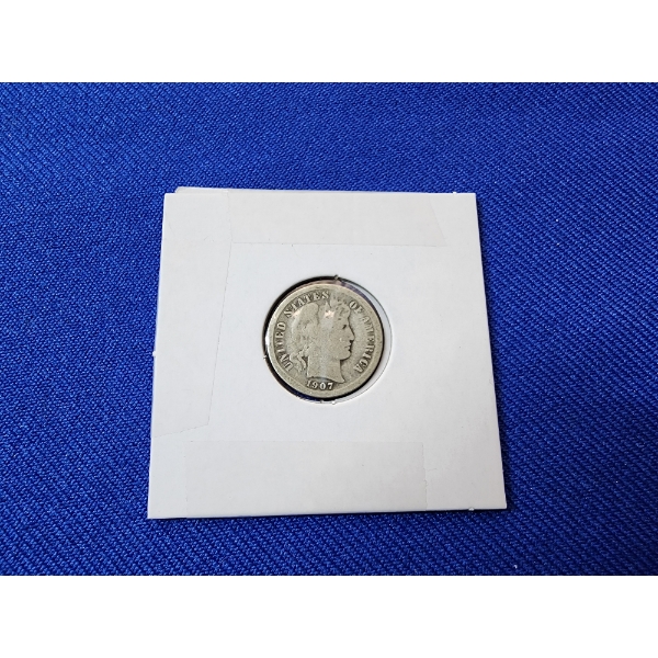 1907-O Barber Silver Dime