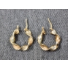 Image 1 : Nice 10K Yellow & White Gold Loop Earring Set ~ Weighing 2.2 Grams ~ Italian Made Jewelry! 