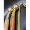 Image 2 : 2 Wooden Walking Sticks with Brass Ball Handles