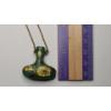Image 7 : Vintage Chinese Cloisonné Green Enamel Vase/Urn Pendant Necklace With Gold Filled Chain 