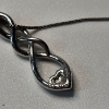 Image 6 : Gorgeous Sterling Silver Necklace w/ Spiral Pendant & 10K Gold Heart Accent - TW: 3.4g
