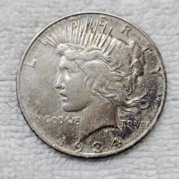 1934 Peace 90% Silver Dollar FV: $1.00