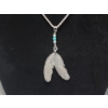 Image 2 : Sterling Silver 20" Necklace, Weight: 5.9g - Western-Style Feather Pendant (Unmarked, Not Sterl.)