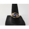 Image 1 : 10K Yellow Gold Ring with Blue-Tone Stones - Size 8 - Total Weight: 2.3g